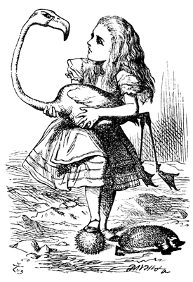 . K  .    .  . Alice in Wonderland. Croquet.