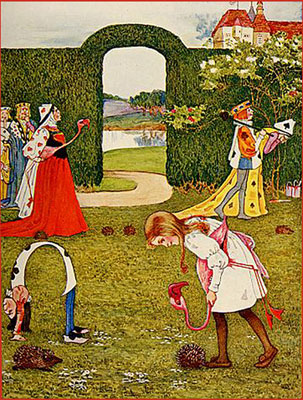 K  .    .  . Alice in Wonderland. Croquet.