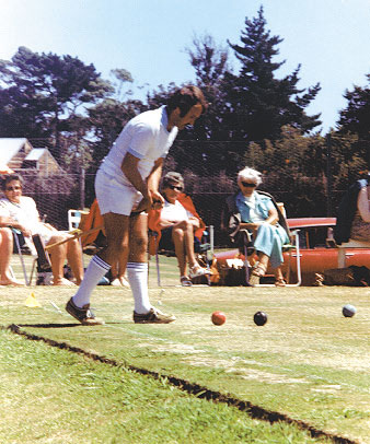 Croquet. John Prince playing for N.Z. against Great Britain at Wanganui N.Z. 1979 MacRobertson Shield Test Series.