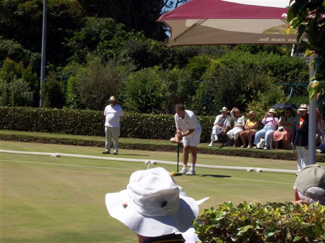 Croquet. World Championship Cape Town 2008 Reg Bamford SA playing in final at Kelvin Grove. South African Croquet Association.