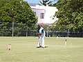 Victor Dladla SA playing in Somerset West, Cape Town during WCF Golf Croquet Championship 2008. South African Croquet Association.