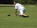 William Louw measuring up at the WP Association Tournament in Somerset West March 2009. South African Croquet Association.