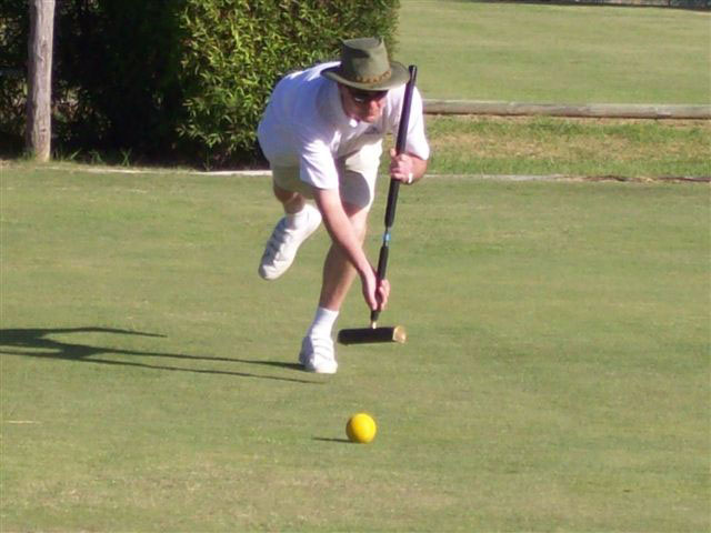 Croquet. Lionel Tibble (UK) at WP Association Tournament SWCC March 2009.