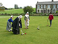 Members of the Sealed Knot Society visiting Pendle & Craven Croquet Club to enjoy Croquet. 