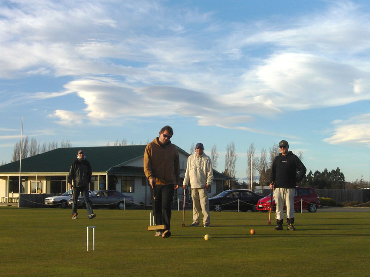 Czech croquet players in Blenheim, New Zealand, 2008.